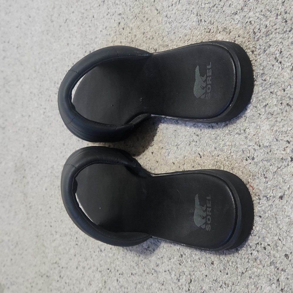 Sorel Ella III Slide Sandals Quilted Leather Slip On Flats Black Size 10.5 - Picture 6 of 14